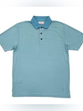 Fore! Grand Slam Performance Sz Large
Teal Blue Striped Lightweight Golf Polo
